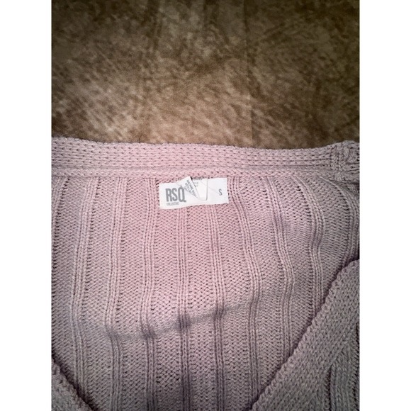 RSQ Wide Rib Womens Lavender Crop Cardigan Sweater Small - Picture 5 of 9